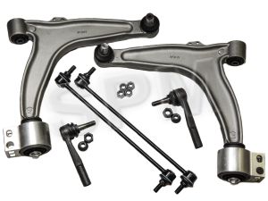 Saab 9-3 Front Left and Right Track Control Arms, Tie Rod Ends and Links Kit